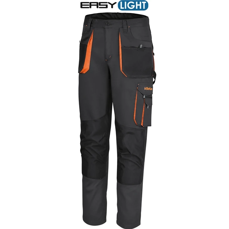 Beta 7860G pantaloni leggeri da lavoro in T/C twill 180 g con inserti in Oxford, grigio