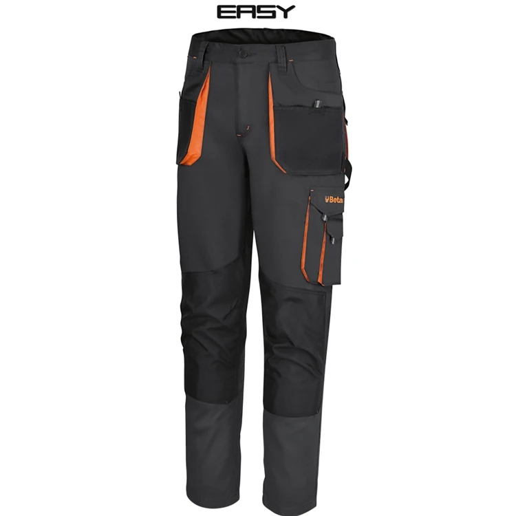 Beta 7900G pantaloni da lavoro in T/C canvas 260 g con inserti in Oxford, grigio