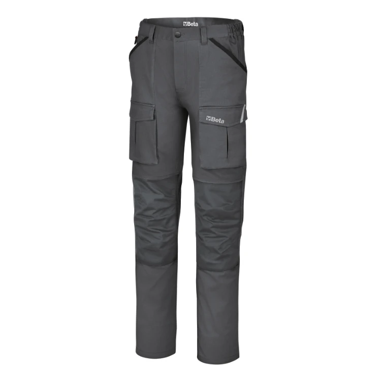 Beta 7930MG pantaloni da lavoro multitasche in 97% cotone 3% tessuto elasticizzato, 220 g/m², grigio