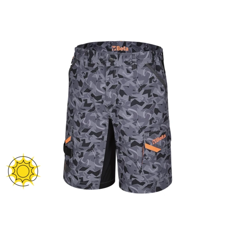 [078150304] Beta 7815CM bermuda leggeri da lavoro in T/C twill 180 g con inserti in Oxford, blu