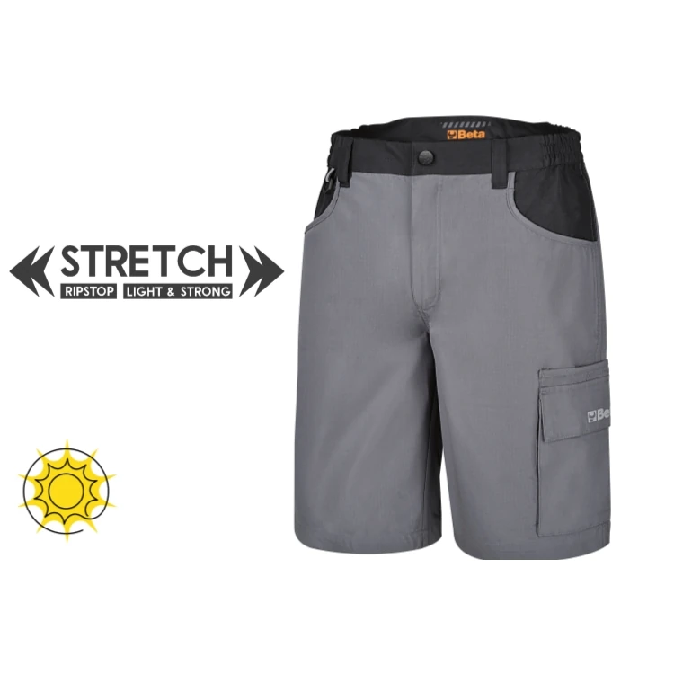 Beta 7821SG bermuda da lavoro in 97% cotone 3% tessuto elasticizzato, 220 g/m², grigio