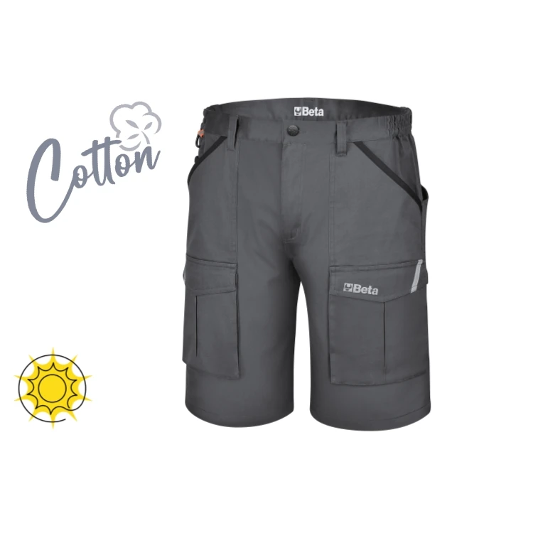 [079310400] Beta 7931MG bermuda da lavoro in 97% cotone 3% tessuto elasticizzato, 220 g/m², grigio