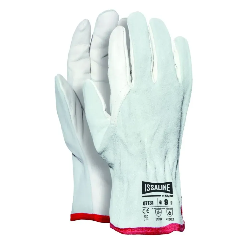 [07131/9] Guanti da Lavoro 9 in Pelle Fiore Crosta Issa Line Top Quality