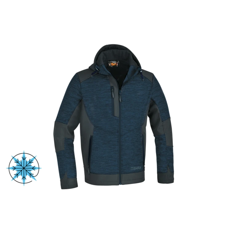[076370105] Beta 7637B felpa girocollo 240 g, 60% cotone, 40% poliestere grigio melange e inserti neri