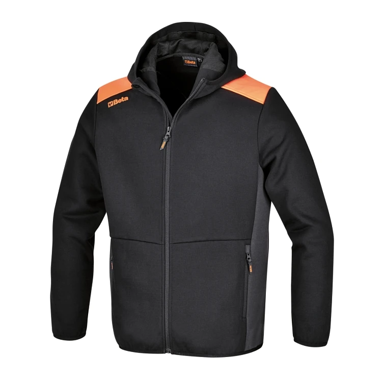 [075660403] Beta 7566NG felpa zip corta, 80% cotone, 20% poliestere, 280 g, antracite/grigio chiaro