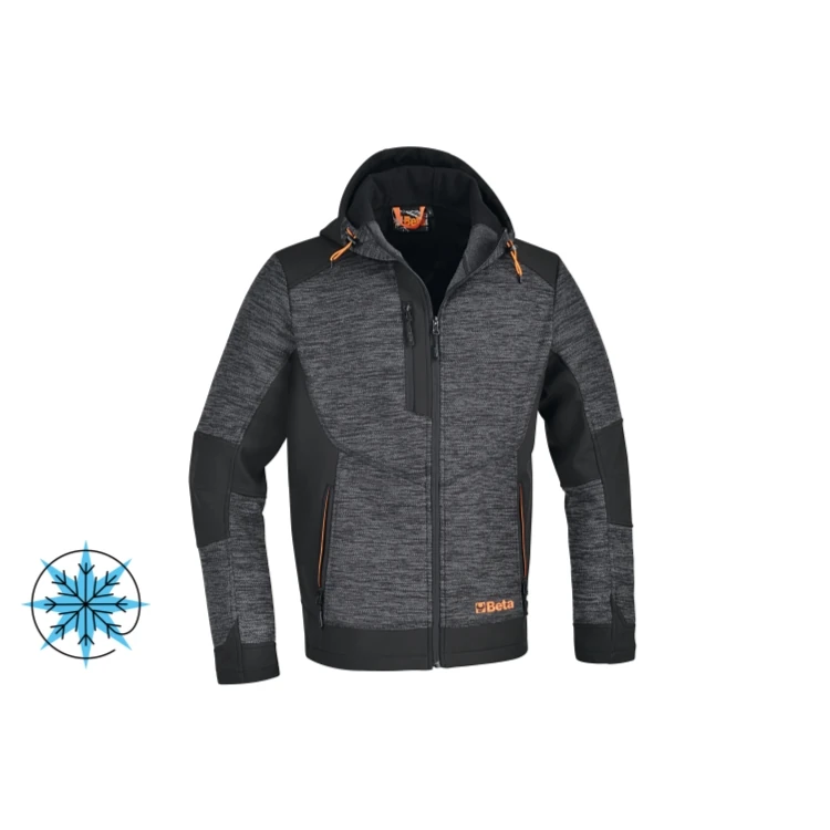 [076370005] Beta 7637G felpa zip corta, 80% cotone, 20% poliestere, 280 g, antracite/grigio chiaro