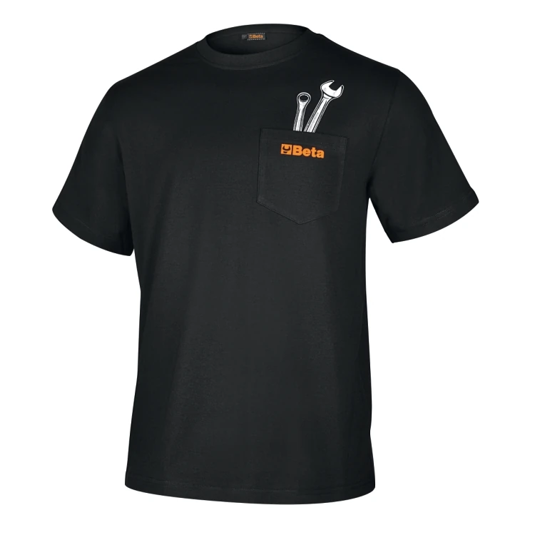 [075480703] Beta 7548T t-shirt con stampa moderna, 100% cotone, 150 g/m², nero