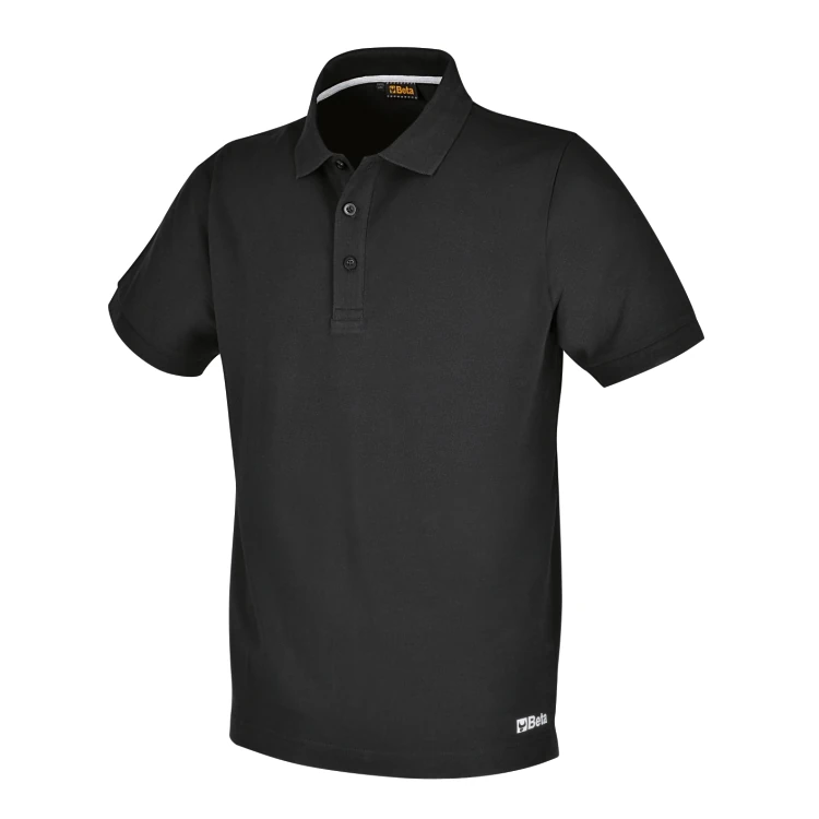 [075520500] Beta 7552N * polo work in cotone piquet 200g, con 3 bottoni, nera