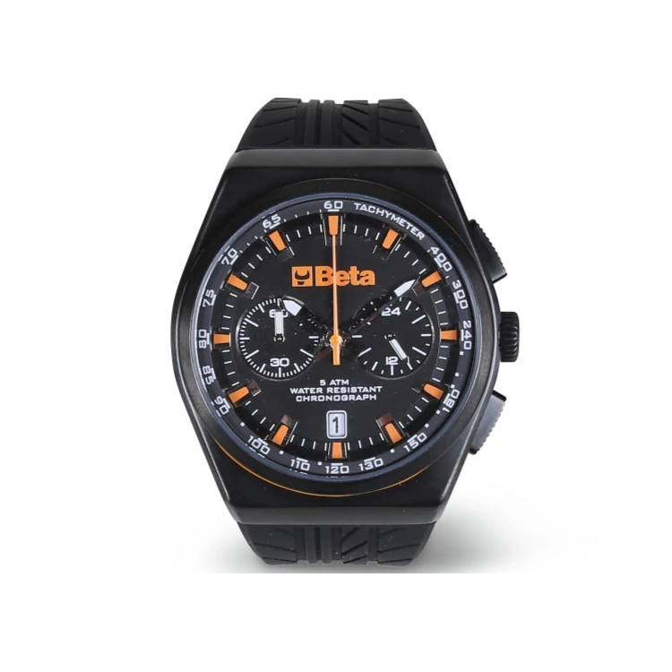 [095930050] Beta 9593A cronografo, cassa in acciaio, water resistant 5ATM, cinturino in silicone