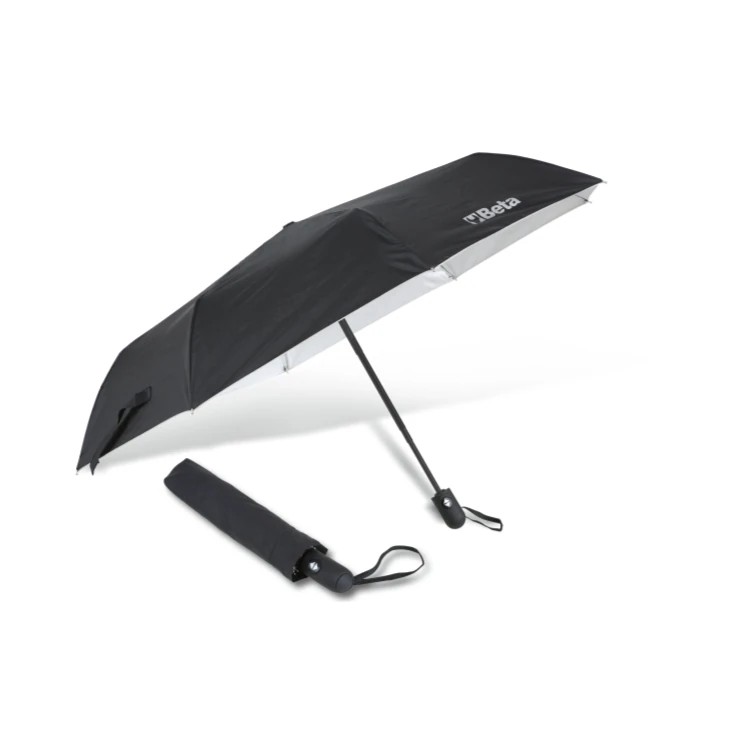 [095210000] Beta 9521 ombrello in nylon T210 con fusto in alluminio, nero, 3 sezioni, automatico