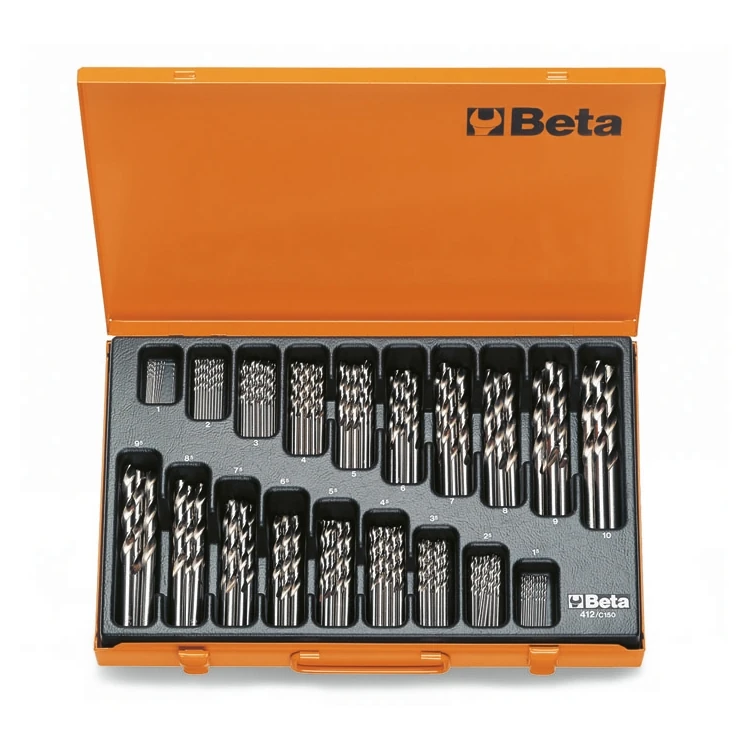 [004120208] Beta 412/C150 serie di 13 punte 410 e 6 punte con inserto in metallo duro