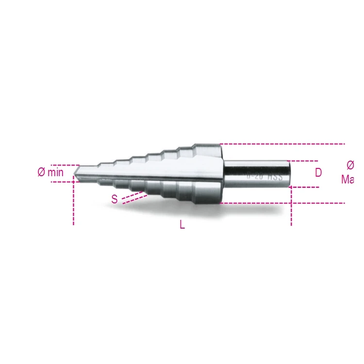 [004250012] Beta 425 frese coniche a gradino in acciaio HSS