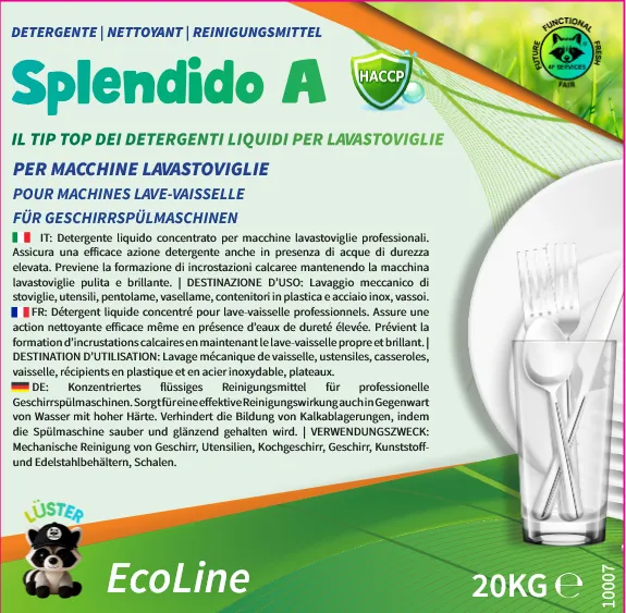 Splendido A Det. per Lavastoviglie M/D 20 kg