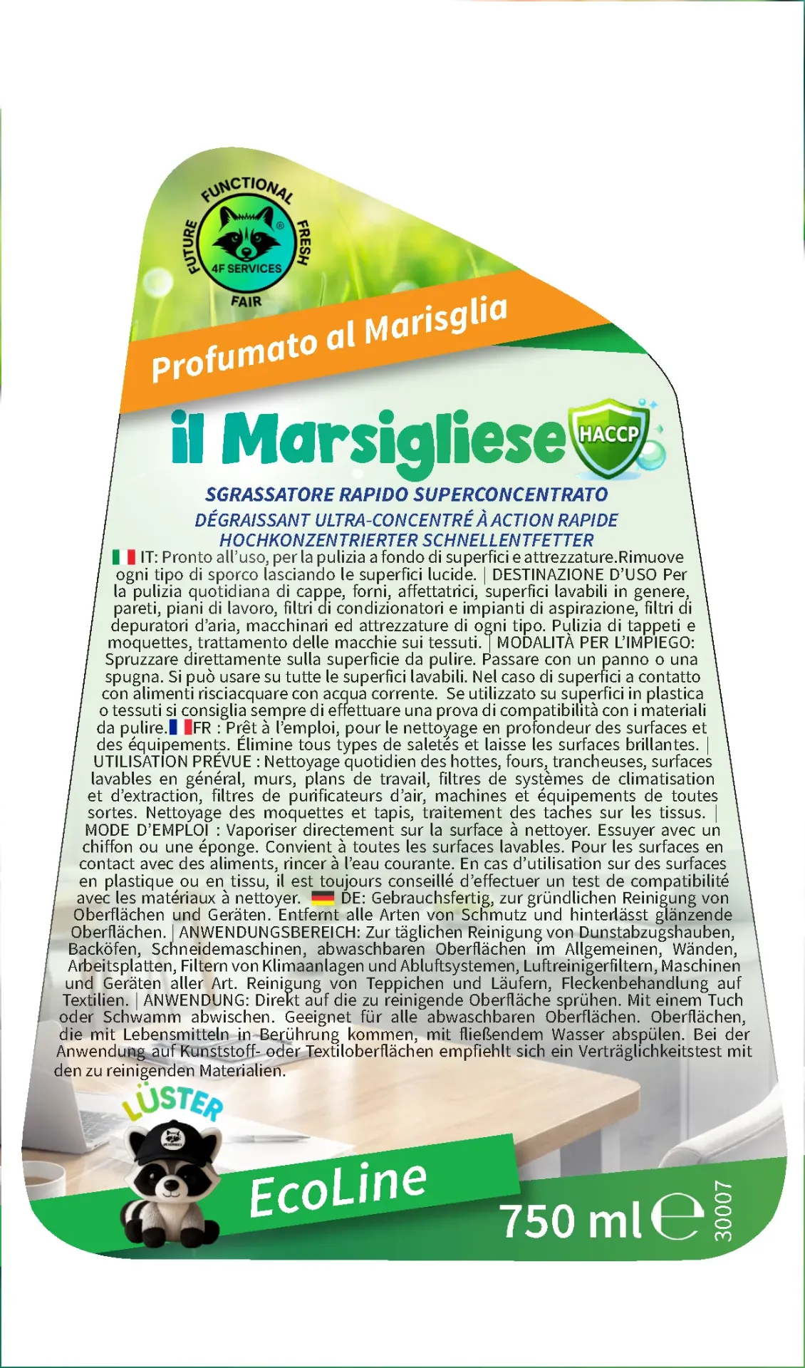 [30007] Il marsigliese Sgrassatore Superattivo Flacone da 750 ml