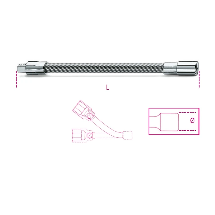 Beta 900AN/100 prolunga a mano flessibile con attacchi quadri maschio e femmina 1/4”