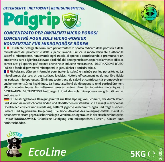 [20006] Paigrip Detergente pav. microporosi e antisdrucciolo 5kg