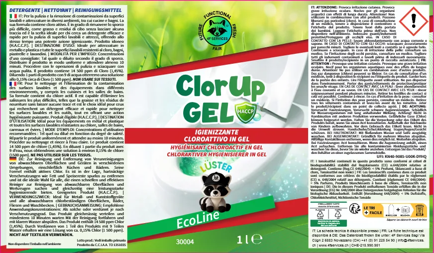 [30004] ClorUP Gel Detergente Igienizzante CloroAttivo in Gel 1kg