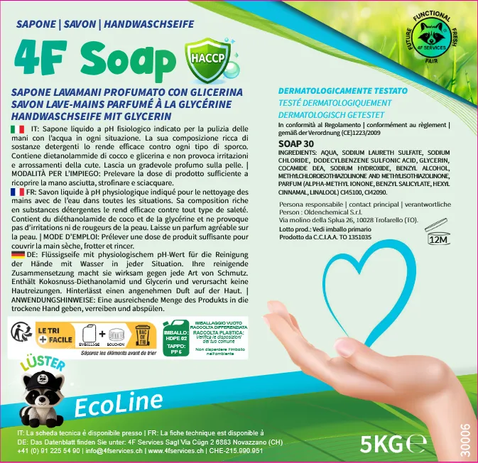 [30006] 4F Soap Sapone liquido Prof. per Mani 5kg