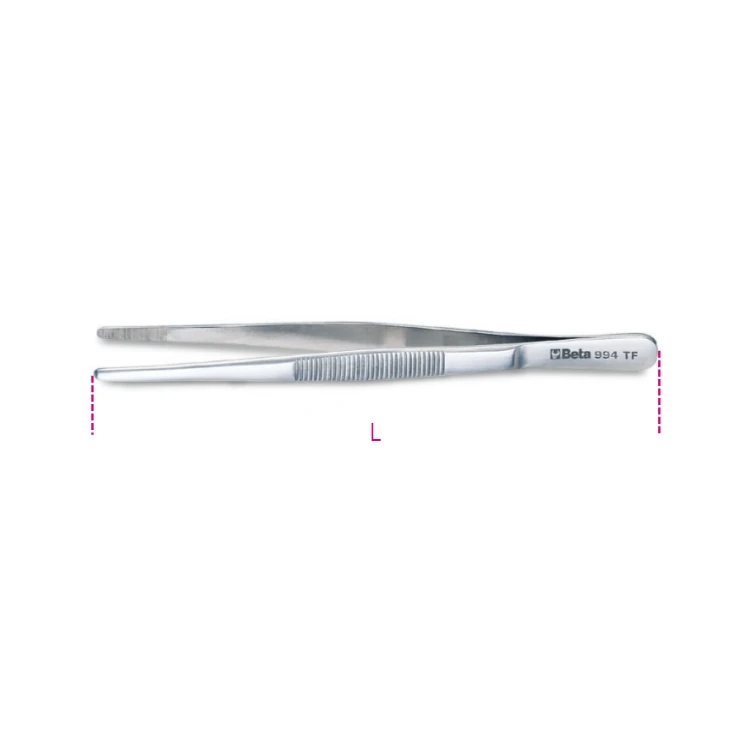 [009940020] Beta 994TF pinzetta a molla, antiacido antimagnetica, a punte forti diritte in acciaio inossidabile