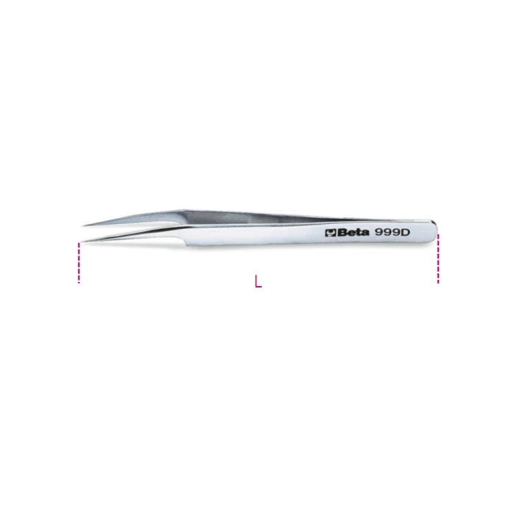 [009990021] Beta 999B pinzetta a molla, antiacido antimagnetica, a punte forti diritte in acciaio inossidabile