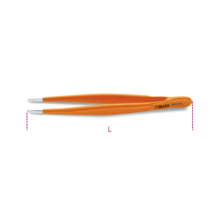 [009940010] Beta 994PL pinzetta a molla a punte larghe diritte arrotondate, zigrinate in acciaio inossidabile