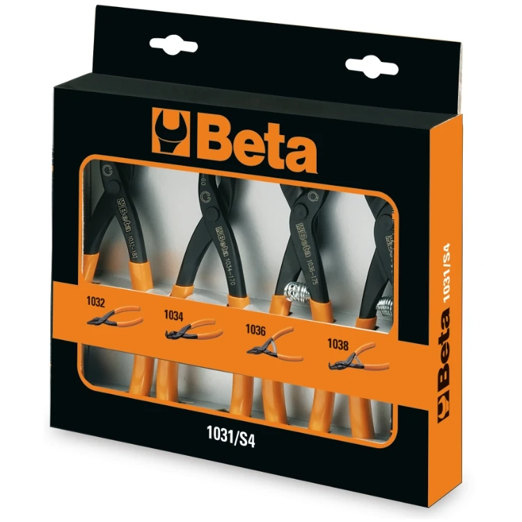 Beta 1031/S4 serie di 4 pinze per anelli elastici di sicurezza