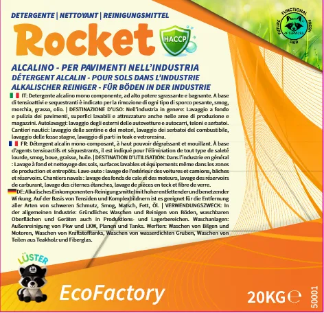 [50001] Rocket Detergente Pav. Industriale Alcalino 20 kg