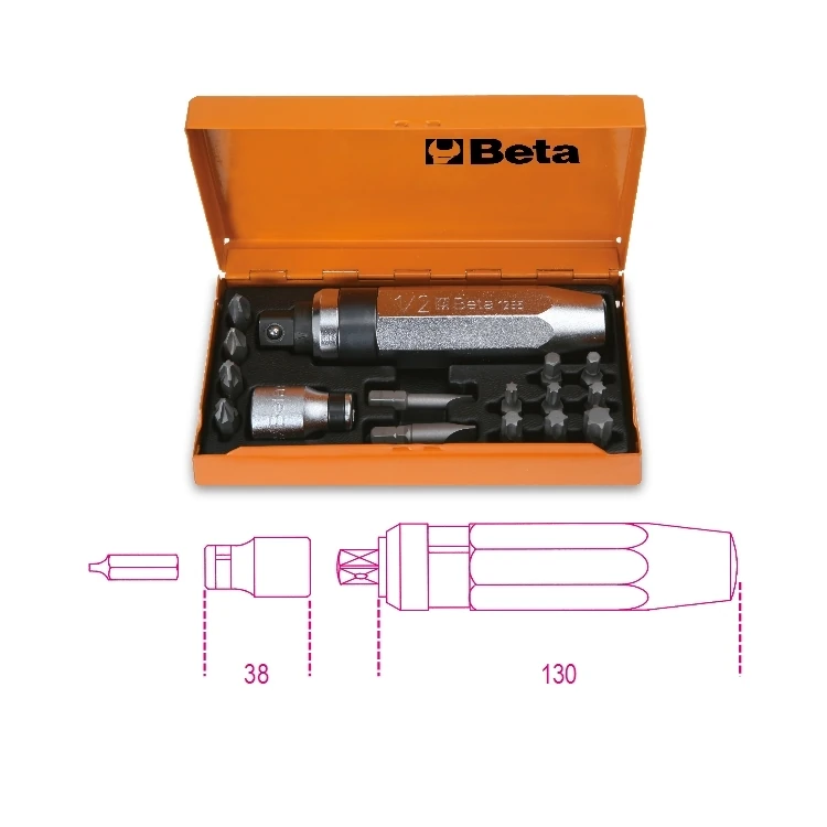 [012950108] Beta 1295/C14 giravite a percussione con 14 inserti e bussola portainserti