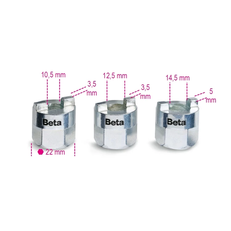 [015570010] Beta 1557/S3 serie di 3 chiavi per ghiere ammortizzatori