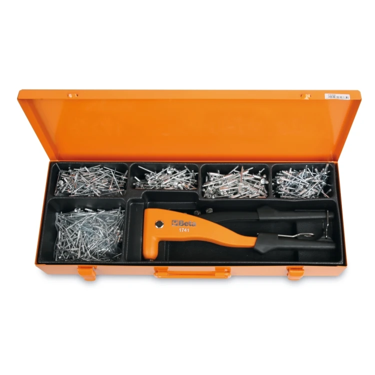 Beta 1741/C5 rivettatrice 1741 con assortimento di 700 rivetti in alluminio