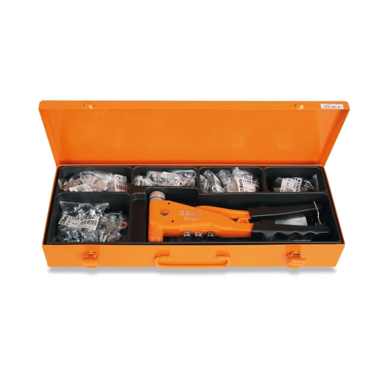 Beta 1742N/C4 rivettatrice 1742N con assortimento di 400 inserti filettati in acciaio