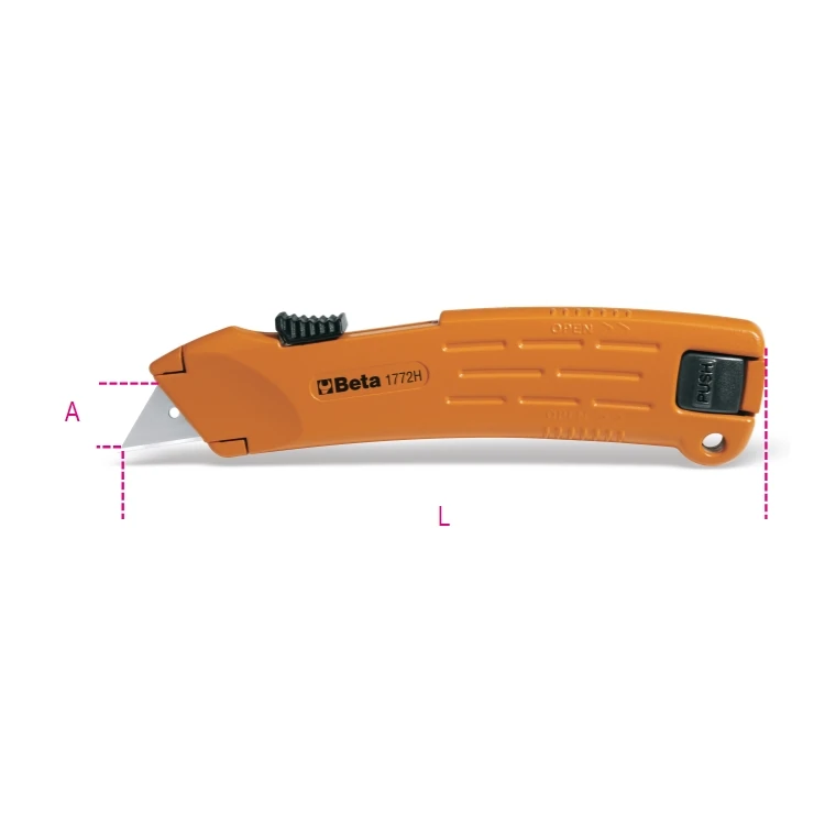 Beta 1772H cutter a lama retrattile di sicurezza, fornito con 2 lame