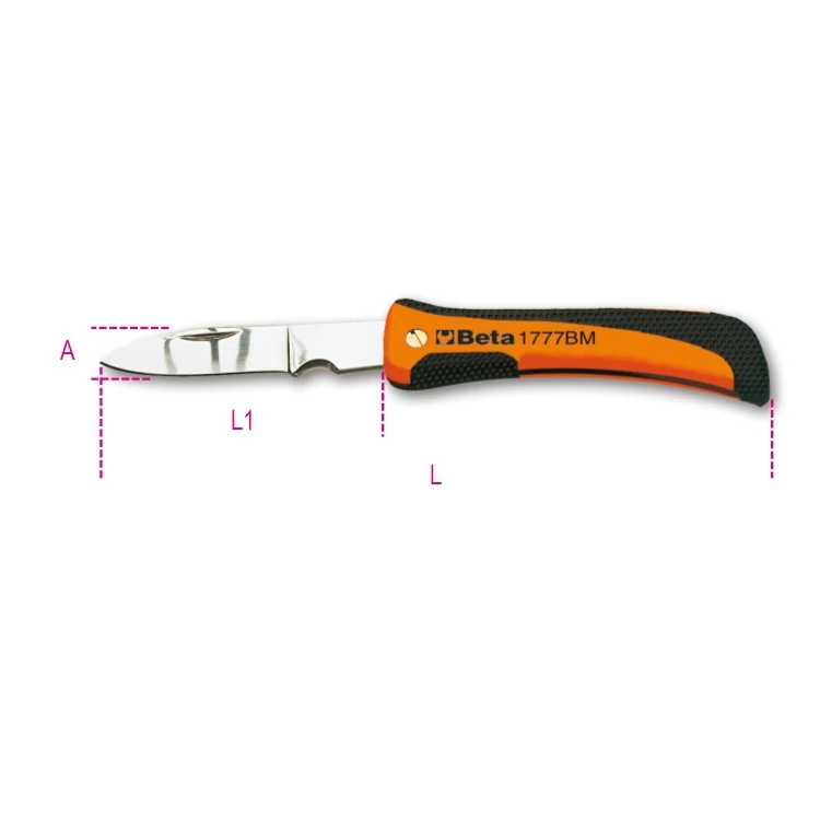 Beta 1777BM coltello a serramanico con gola spellafili lama in acciaio inossidabile