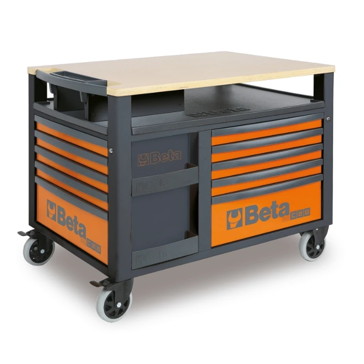 Beta RSC28 carrello SuperTank con piano di lavoro in legno e 10 cassetti