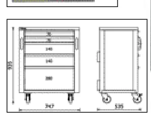 [050001205] Beta cassettiera mobile con 5 cassetti per arredo officina RSC50 2.0