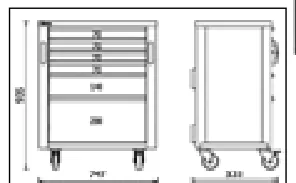 [050001206] Beta cassettiera mobile con 6 cassetti per arredo officina RSC50 2.0