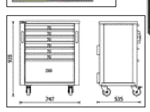 [050001207] Beta cassettiera mobile con 7 cassetti per arredo officina RSC50 2.0