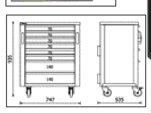 [050001208] Beta cassettiera mobile con 8 cassetti per arredo officina RSC50 2.0