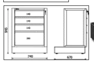 [050001264] Beta modulo fisso con 4 cassetti per arredo officina RSC50 2.0