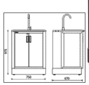 [050001284] Beta modulo fisso con lavandino integrato per arredo officina RSC50 2.0