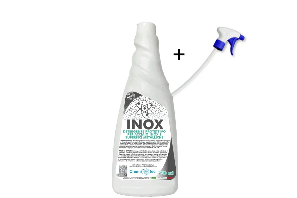 [D123] Professional INOX detergente lucidante per superfici in acciaio inossidabile 750 ml