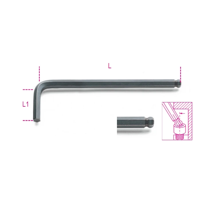 [000960972] Beta 96BP chiavi maschio esagonale piegate con estremità sferica, brunite